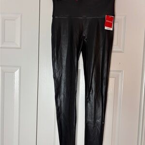 SPANX Black Faux Leather Pants